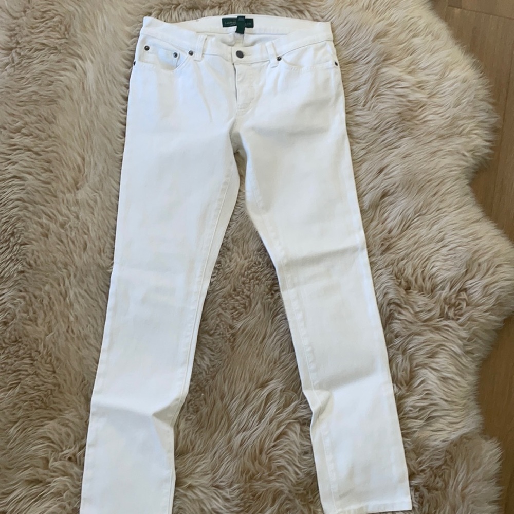 Ralph Lauren straight white jeans